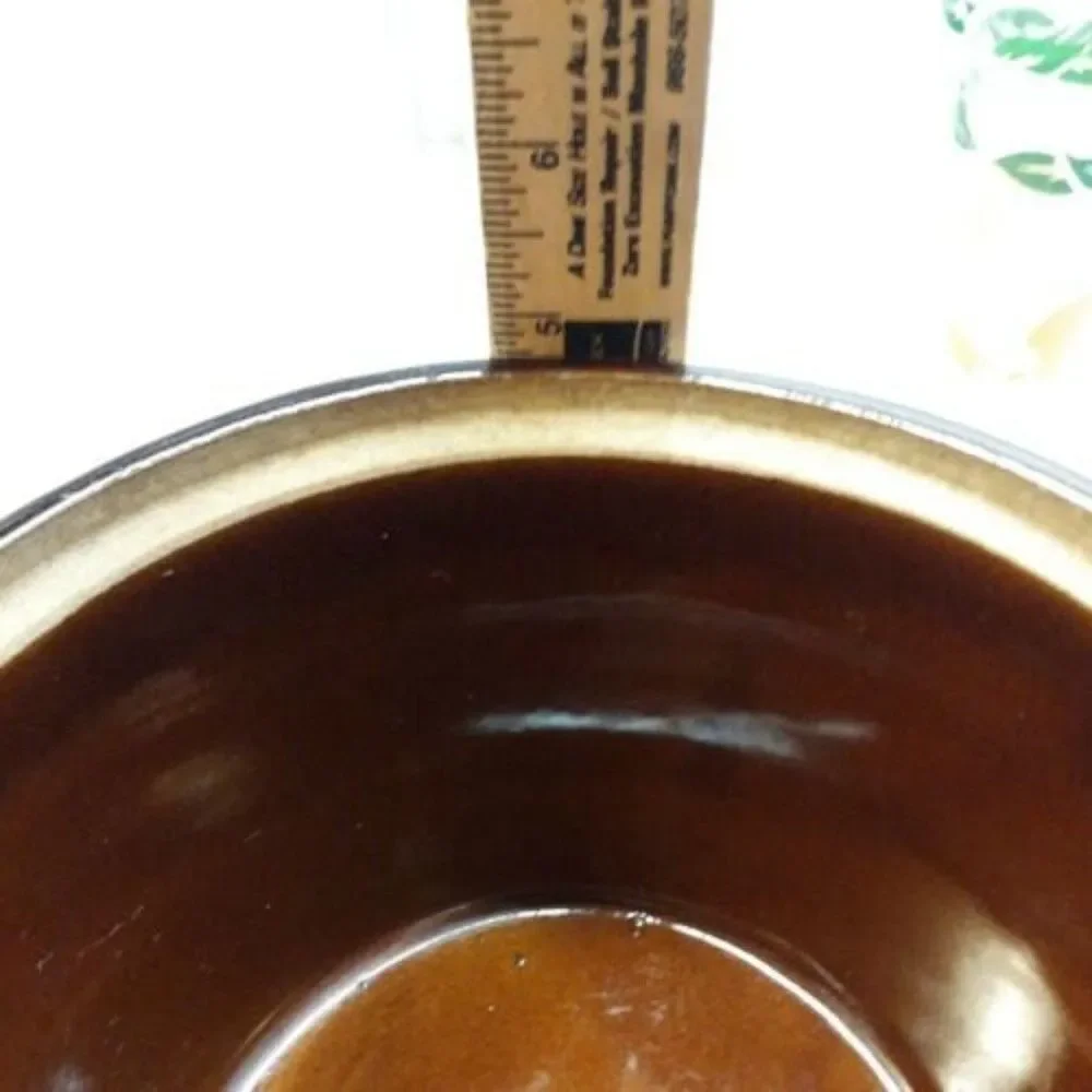 Vintage Monmouth Pottery Maple Leaf Brown Beehive Ovenproof 2 Qt Bean Pot no lid